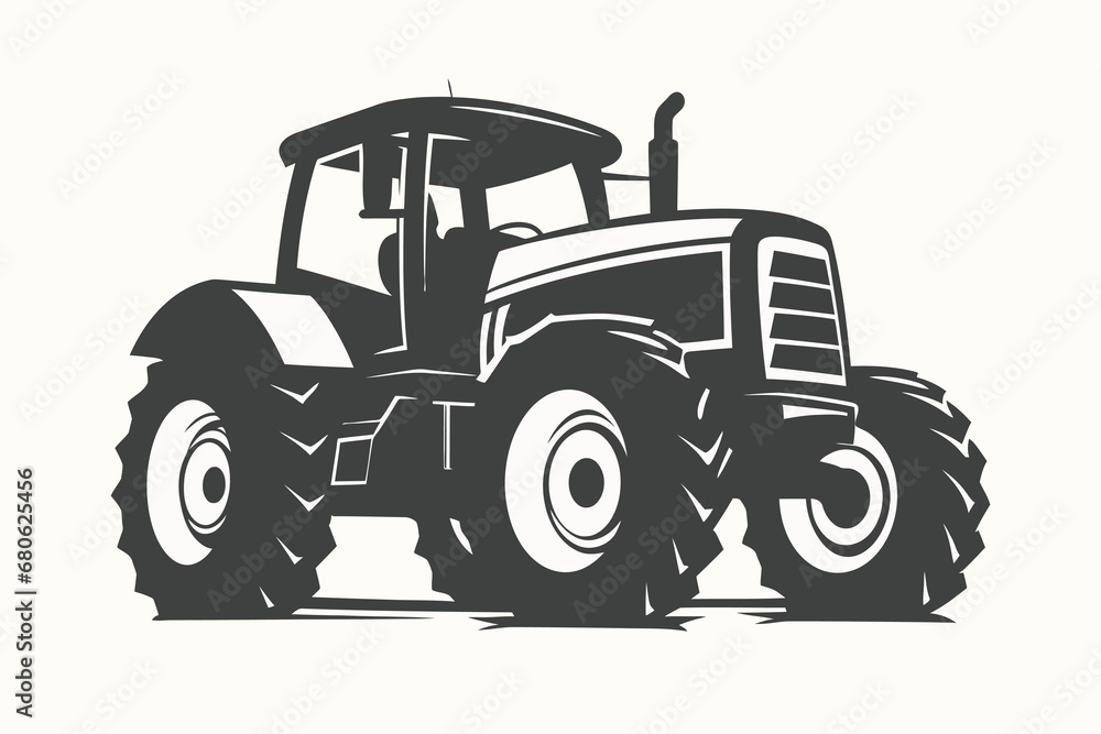 silhouette of a tractor illustration vector with black old tractor on white background silhouette of a tractor illustration vector with black old tractor on white background