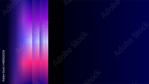 Glowing gradient colors side geometric frame with dark blue copy space background