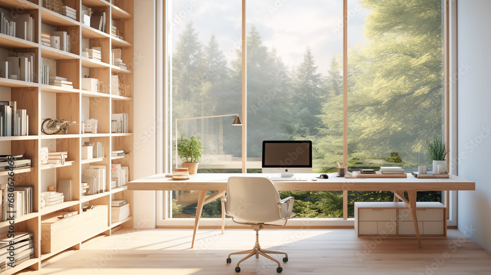 Modern Workspace. Minimalist Workspace Oasis