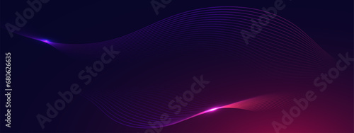 Fototapeta Naklejka Na Ścianę i Meble -  Abstract purple background with flowing lines. Dynamic waves. vector illustration.