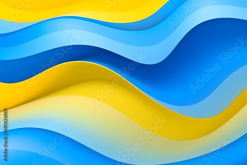 a blue and yellow abstract background with waves Generative AI