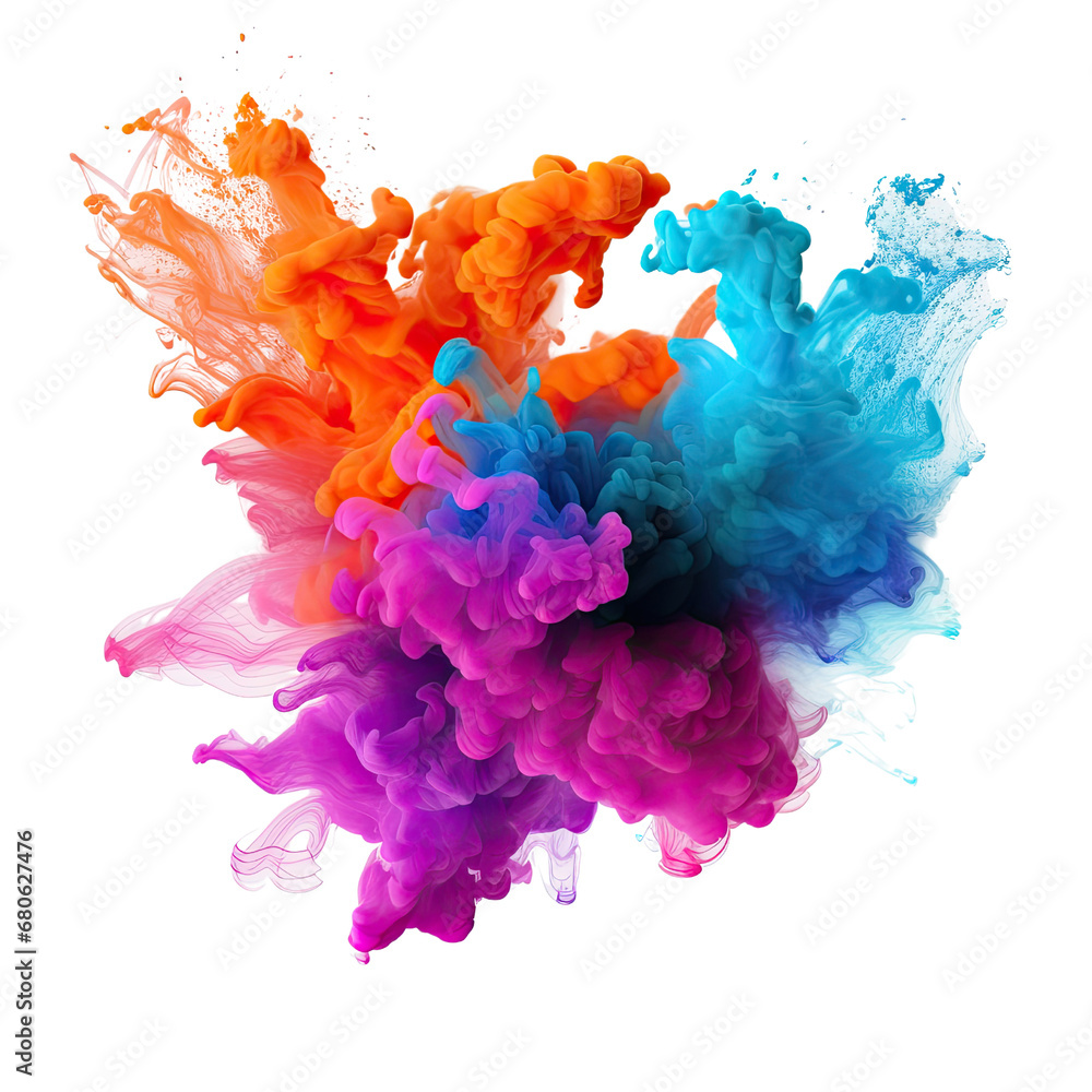 Gradient vibrant color splash on transparent background, PNG file Gradient vibrant color splash on transparent background, PNG file
