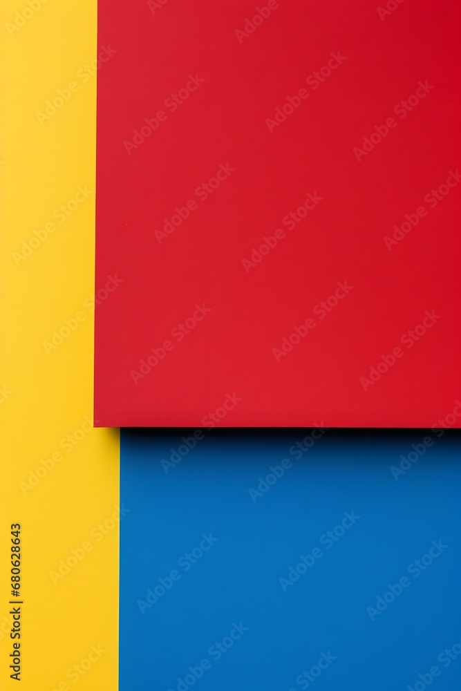 a red box sitting on top of a blue and yellow wall Generative AI a red box sitting on top of a blue and yellow wall Generative AI