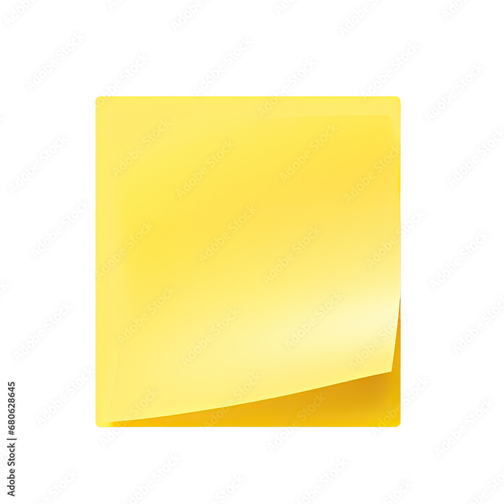 Yellow stick note isolated on transparent background, PNG file Yellow stick note isolated on transparent background, PNG file