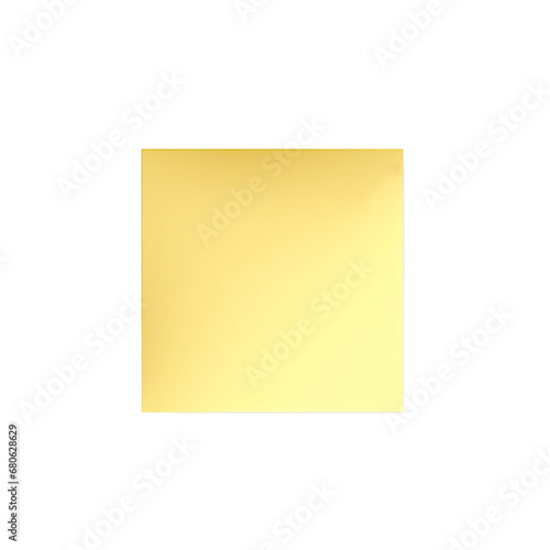 Yellow stick note isolated on transparent background, PNG file