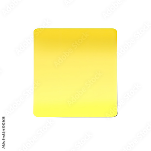 Yellow stick note isolated on transparent background, PNG file