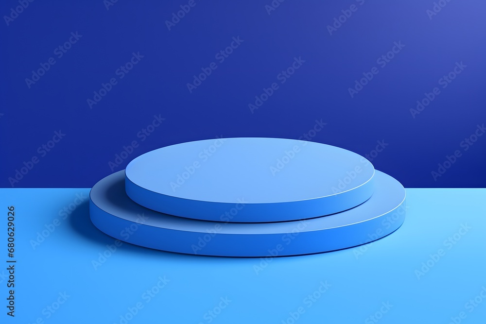 three blue plates stacked on top of each other Generative AI three blue plates stacked on top of each other Generative AI
