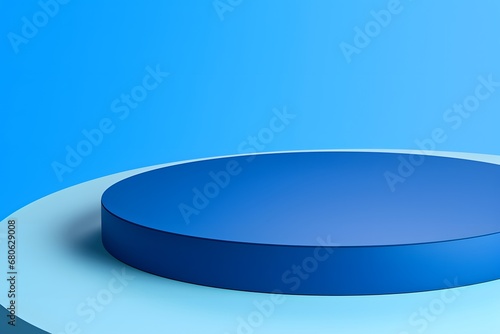 a blue circular object on a blue background Generative AI