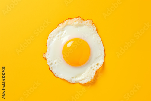Fried Egg Yellow Background