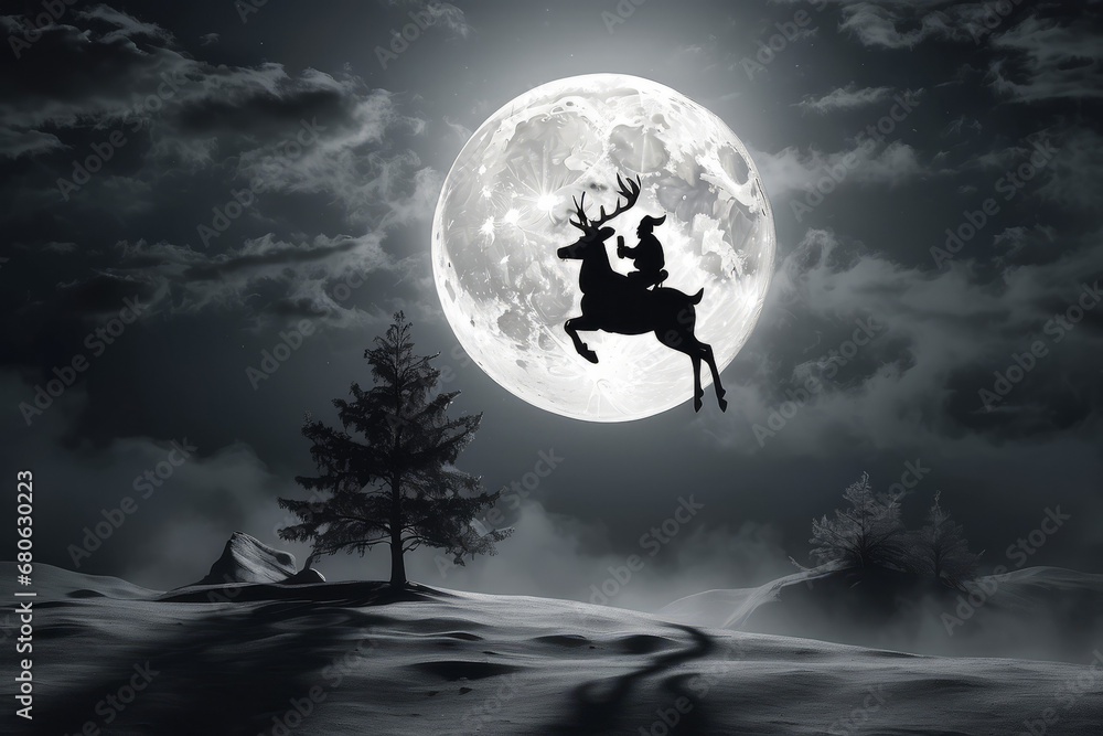 reindeer and the moon