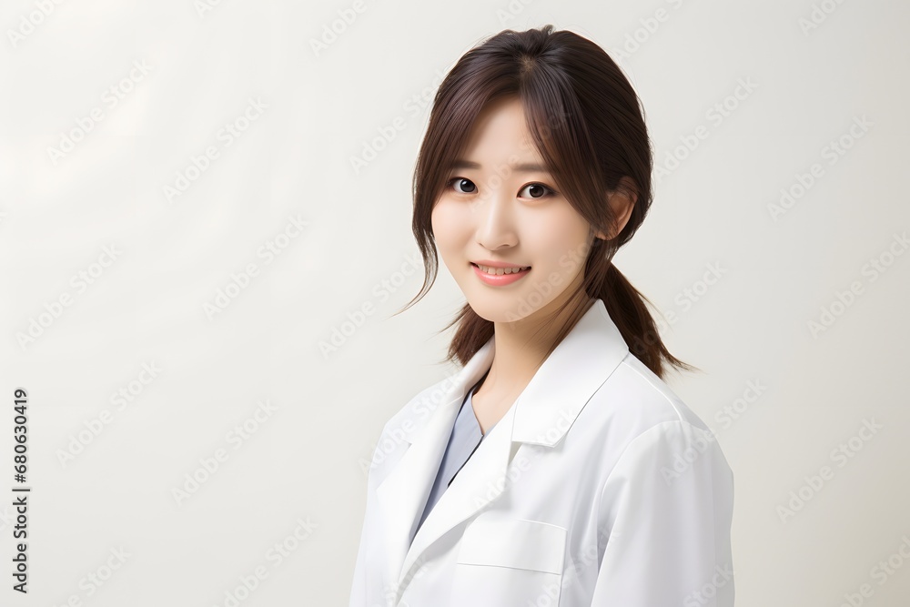 a woman in a lab coat posing for a picture Generative AI a woman in a lab coat posing for a picture Generative AI