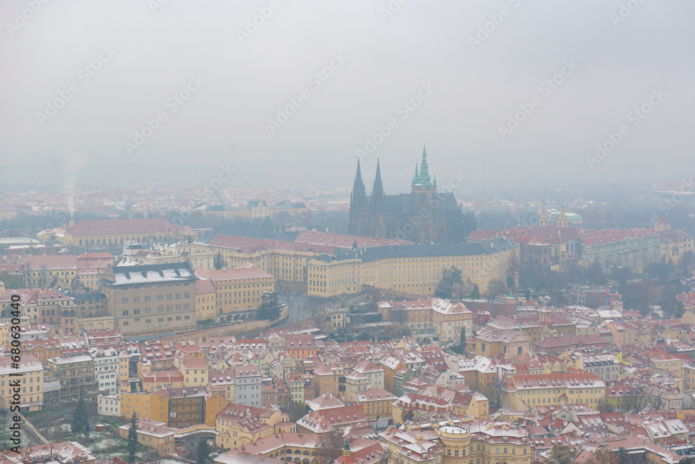 View of the city of Prague from Petrin Hill
