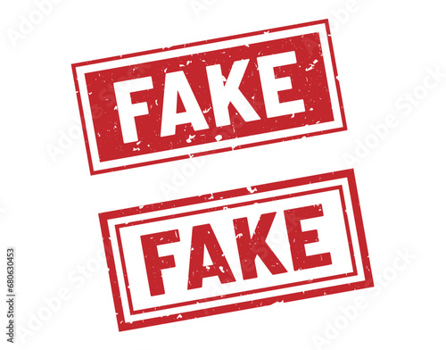 Fake stamp sign red rectangle grunge style