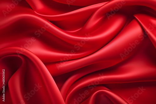 a close up of a red satin fabric Generative AI