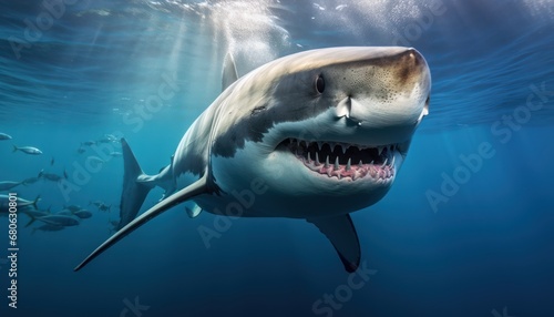 A Fierce Great White Shark Ready to Attack