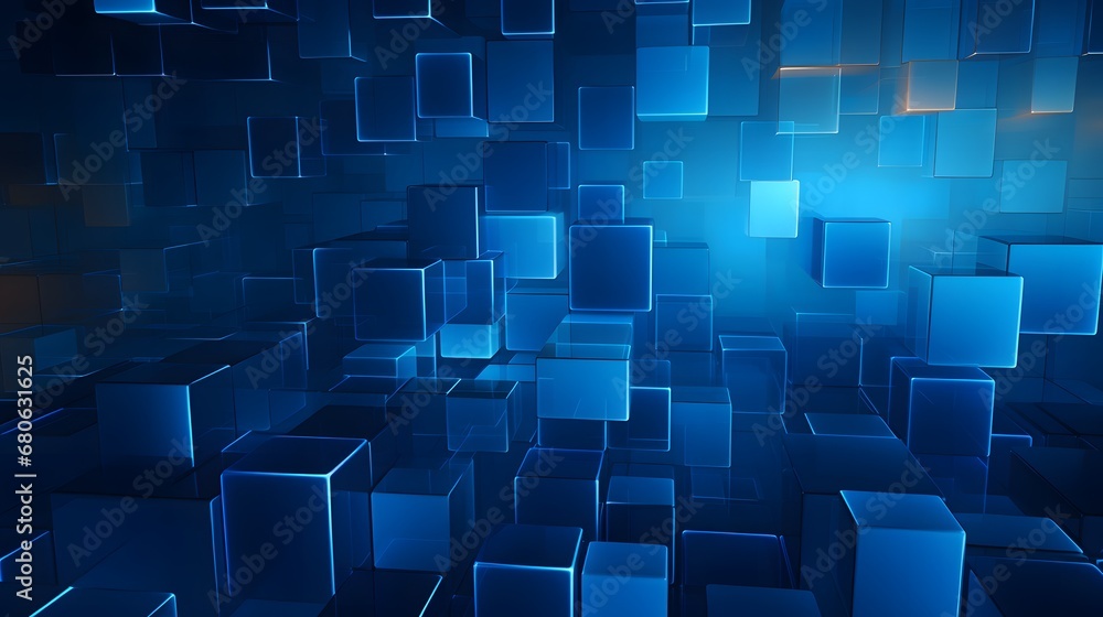 a bunch of blue cubes sitting on top of each other Generative AI a bunch of blue cubes sitting on top of each other Generative AI