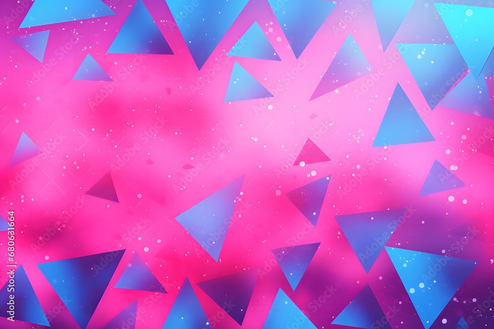 Obraz premium a pink and blue abstract background with triangles Generative AI
