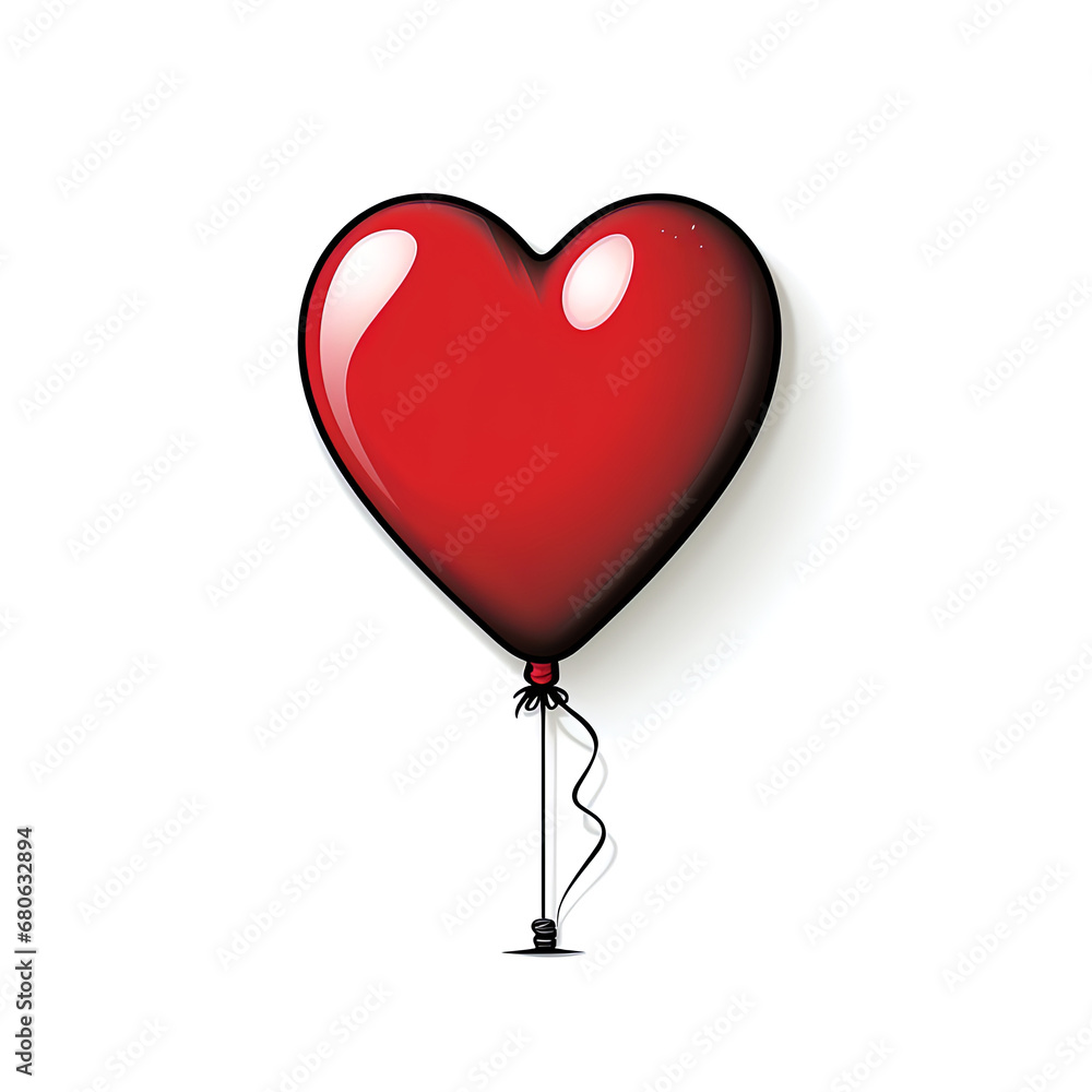 Red heart-shaped ball on a light background