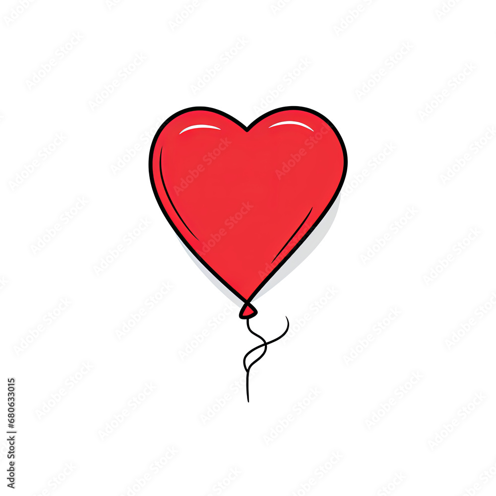 Red heart-shaped ball on a light background