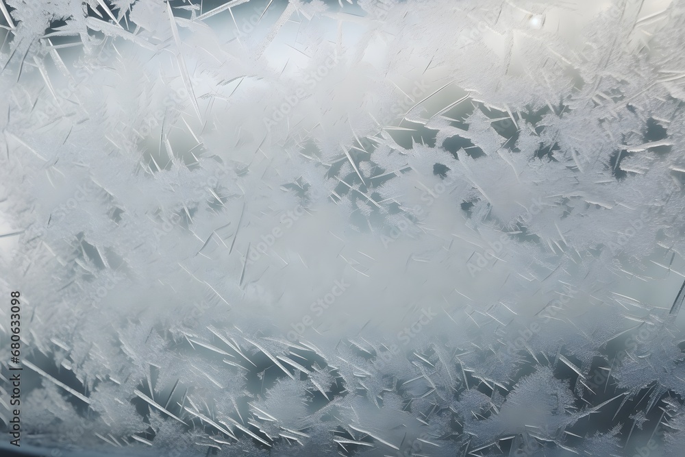 Obraz premium a close up of a window with frost on it Generative AI