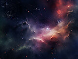 Cosmic nebulae scattered across the universe. AI Generation.