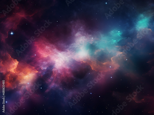 Mesmerizing cosmic nebulae bright in the universe. AI Generation.