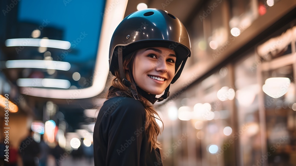 a close up of a person wearing a helmet Generative AI a close up of a person wearing a helmet Generative AI