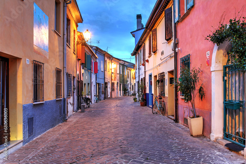 Street in San Giuliano Mare, Rimini, Italy photo