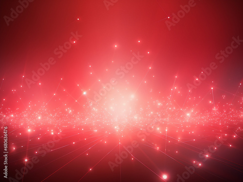 Radiant cosmic rays red against the cosmic backdrop. AI Generation.