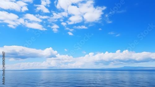 a large body of water with clouds in the sky Generative AI © Bipul Kumar