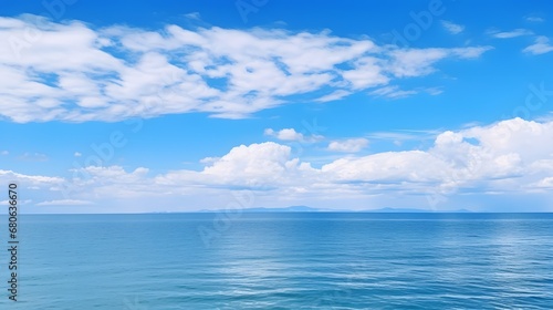 a large body of water with clouds in the sky Generative AI © Bipul Kumar