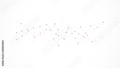 Vector illustration of minimalistic design with connecting the dots and lines. Abstract geometric background of science and technology concept