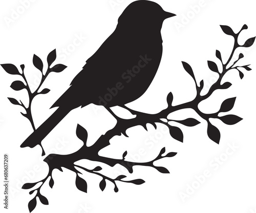 Bird on branch EPS Vector Bird on branch Clipart Bird on branch Silhouettes