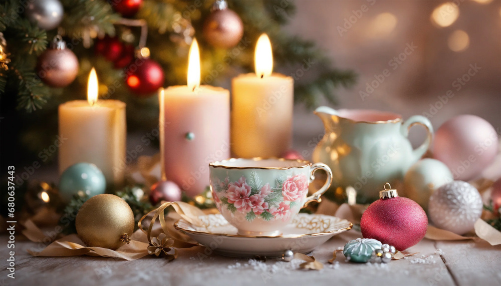 Christmas Shabby decoration with cookies - AI generated Christmas Shabby decoration with cookies - AI generated