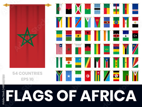 Flags of africa vertical pennant