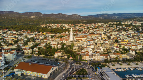 Novi Vinodolski, aerial view, coast, small city, Croatia © Viktor
