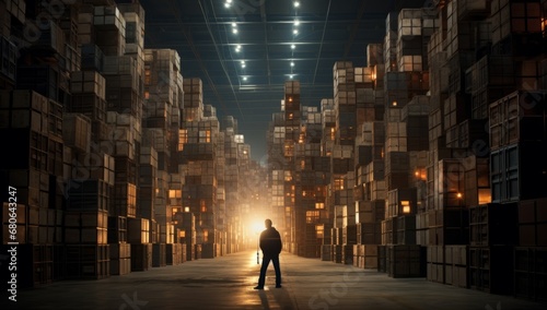 The Warehouse of Wonders  A Lone Man Amidst the Sea of Boxes