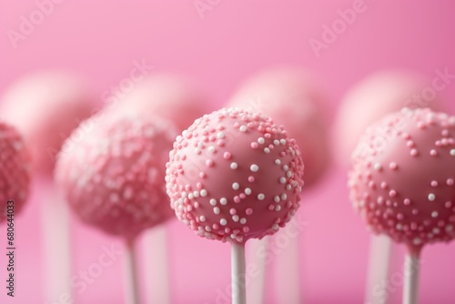 Photographed closeup of pink cake pops © Pastel King