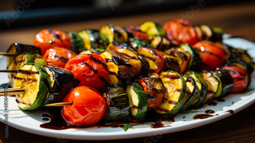 Grilled Veggie Skewers with Balsamic Glaze photo
