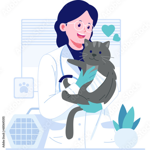 Veterinarian Character Illustration photo