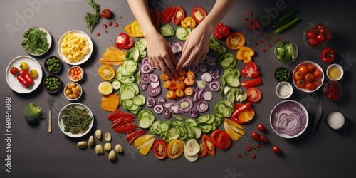 Pizza Artistry - In a Cropped Shot, Witness the Culinary Expertise of a Woman Artfully Arranging Bell Pepper Slices onto a Pizza