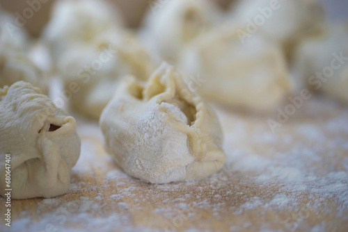 Buuzy, a dish of dough and steamed meat photo