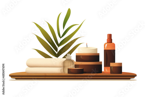 Day Spa Setting on Transparent Background