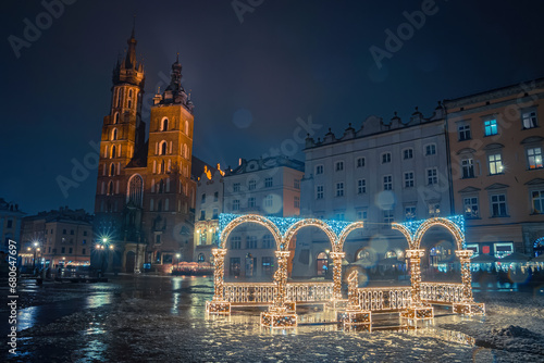 Kraków nocą w Świeta Bożego Narodzenia | Cracov by night ny Christmas photo