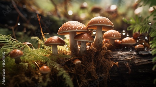 Mushrooms in the forest photo