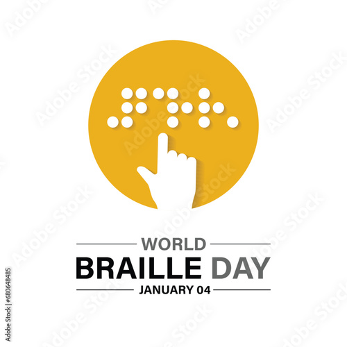 World Braille Day. January 4. Holiday concept. Banner, poster, card, background design.