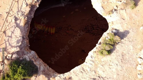 Aerial view of the Benagil Cave in Portugal