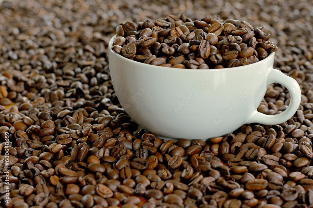 Fototapeta premium roasted coffee beans on display no people stock image stock photo