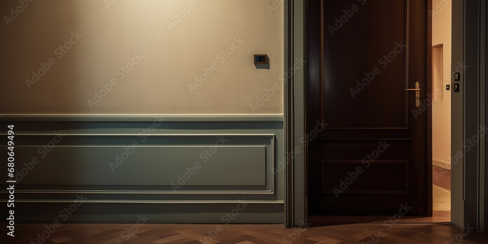 AI Generated. AI Generative. Inside interior indoor door at hotel room hall background wall. Graphic Art AI Generated. AI Generative. Inside interior indoor door at hotel room hall background wall. Graphic Art