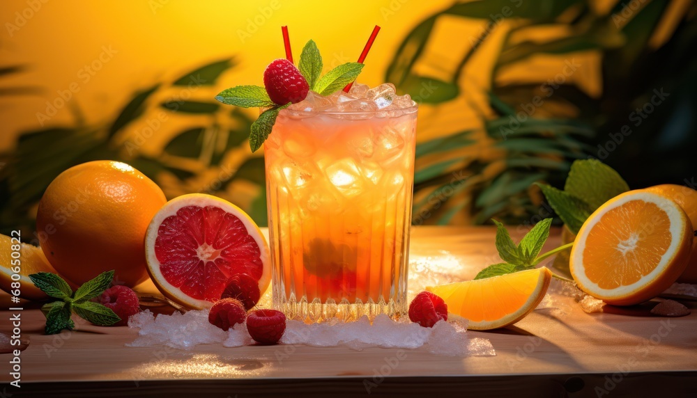 A Refreshing Cocktail with a Beautiful Garnish